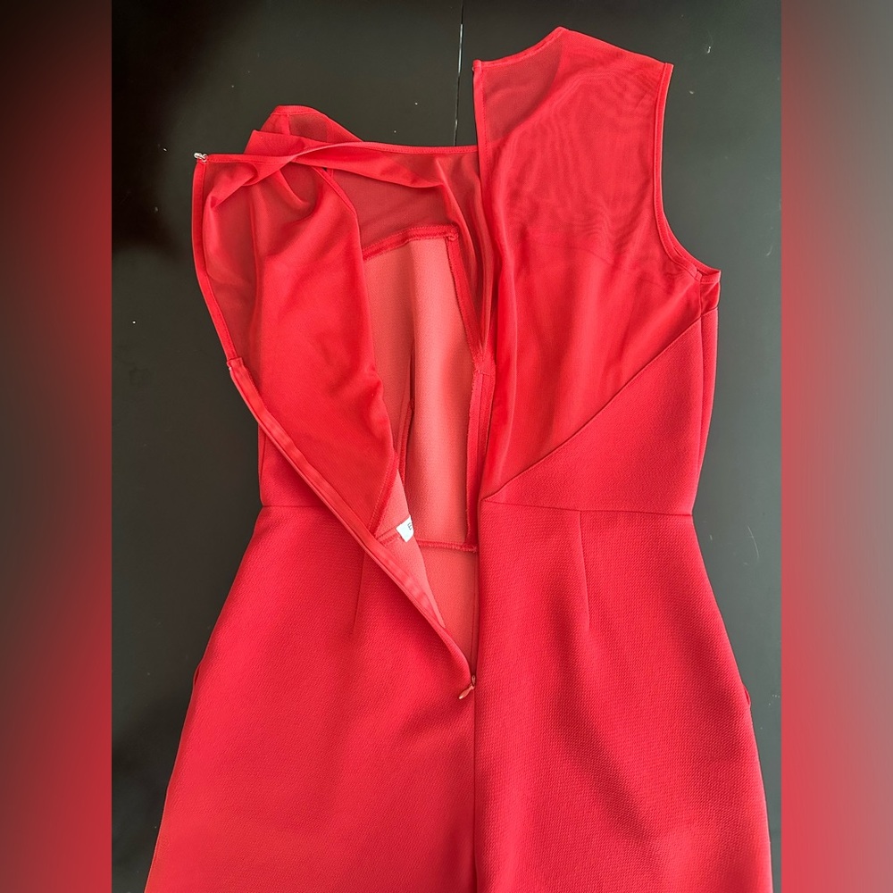 Bcbgeneration Red Mesh Romper With Pockets - 4 - image 3